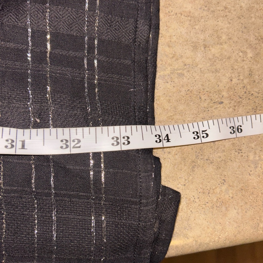 Vacate the Label Dress - black long sleeve ruffle mini length w/silver metallic - Picture 11 of 11